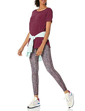 Load image into Gallery viewer, Amazon Essentials Women's Studio Relaxed-Fit Lightweight Crewneck T-Shirt, Burgundy, Stripe, Medium