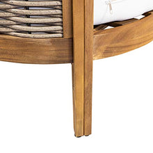 Load image into Gallery viewer, CHRISTOPHER KNIGHT HOME Burchett Outdoor 4pc Chat Set - Acacia Wood and Wicker - Teak/Mixed Brown/Beige