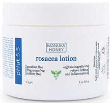 Load image into Gallery viewer, Rosacea Red Skin and Acne Cream - with Manuka Honey, Aloe Vera & Coconut Oil - Redness, Inflammation, Acne and Rosacea Relief - Paraben & Sulfate Free (2 oz)