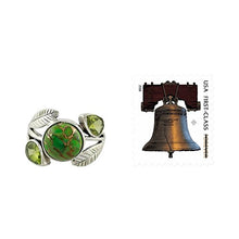 Load image into Gallery viewer, NOVICA Composite Green and Golden Turquoise .925 Sterling Silver Ring, Green Ivy'