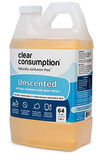 Load image into Gallery viewer, Clear Consumption Unscented Natural Foaming Hand Soap Refill, 64 oz (1/2 Gallon) - Made Directly from Organic Vegetable Oils - Castile - Vegan - No Confusing Synthetic Ingredients - Long Lasting & Soft on Hands