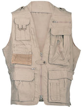 Load image into Gallery viewer, Humvee HMV-VS-K-M Medium Cotton Safari Vest with Extra Pockets, Khaki