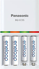 Load image into Gallery viewer, Panasonic BQ-CC55SBA "Advanced" eneloop Individual Battery 3 Hour Quick Charger with 4 LED Charge Indicator Lights, White