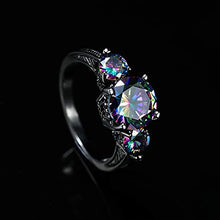 Load image into Gallery viewer, Bamos 14KT Black Gold Mysterious Gothic Rings, Black Ring for Women Size 5 to 10