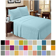 Load image into Gallery viewer, LuxClub 6 PC Sheet Set Bamboo Sheets Deep Pockets 18" Eco Friendly Wrinkle Free Sheets Hypoallergenic Anti-Bacteria Machine Washable Hotel Bedding Silky Soft - Aqua Queen