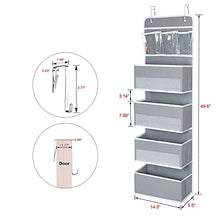 Load image into Gallery viewer, Univivi Door Hanging Organizer Nursery Closet Cabinet Baby Storage with 4 Large Pockets and 3 Small PVC Pockets for Cosmetics, Toys and Sundries (Grey)