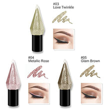 Load image into Gallery viewer, Erinde 5 Colors Glitter Eyeliner Liquid Set, Metallic Shimmer Eyeshadow, Silver Gold Diamond Eye Liner Stick, Long Lasting Glow Eyeliner Eye Shadow, Ideal Gift Make Eyes Sparkle