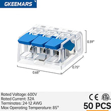 Load image into Gallery viewer, GKEEMARS 50 Pcs Electrical Lever Wire Nuts Connectors, Wire Splicing Connector Terminal Blocks 221-413 (3 Conductor)