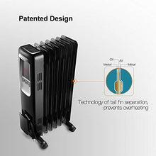 Load image into Gallery viewer, Space Heater, KopBeau 1500W Oil Filled Radiator Electric Heater with Digital Thermostat, 24 Hrs Timer & Remote, Portable Heater for Full Room Indoor