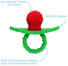 Load image into Gallery viewer, RaZbaby RaZberry Silicone Baby Teether Toy - Berrybumps Soothe Babies Sore Gums - Infant Teething Toy - Hands Free Design - BPA Free - Easy-to-Hold Design - Teething Relief Pacifier - Fruit Shape/Red