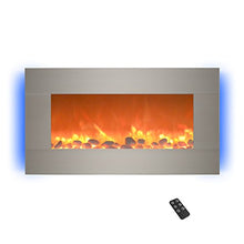 Load image into Gallery viewer, Home lectric 13 (Brushed Silver) Electric Fireplace-Wall Mounted with 13 Backlight Colors, Adjustable Heat and Remote Control-31 inch by Northwest, 31"