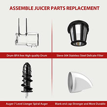 Load image into Gallery viewer, KOIOS Juicer, Masticating Juicer Machine, Slow Juice Extractor with Reverse Function, Cold Press Juicer Machines with Quiet Motor, Easy to Clean with Brush