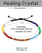 Load image into Gallery viewer, Jewever 7 Chakra Anklet Bracelet For Women Beach Foot Energy Healing Gemstone and Crystals Yoga Worry Stone Balancing Meditation