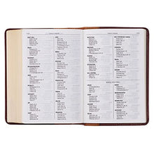 Load image into Gallery viewer, KJV Holy Bible, Compact Large Print, Premium Full Grain Leather Red Letter Edition - Ribbon Marker, King James Version, Saddle Tan/Butterscotch