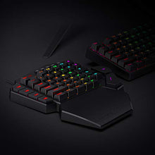 Load image into Gallery viewer, Redragon K585 DITI One-Handed RGB Mechanical Gaming Keyboard, Type-C Professional Gaming Keypad with 7 Onboard Macro Keys, Detachable Wrist Rest, 42 Keys (Black-Blue Switch)