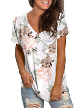 Load image into Gallery viewer, WEESO Women's V Neck Floral T Shirts with Pocket Relaxed Fit Short Sleeve Tees