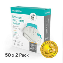 Load image into Gallery viewer, Nanobébé 100 Breastmilk Storage Bags Refill Pack – Fast, Even Thawing & Warming – Breastfeeding Supplies Lay Flat to Save Space & Track Pumping – Breastmilk Bags for Freezer or Fridge