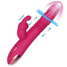 Load image into Gallery viewer, BOMBEX Beaded Thrusting Rabbit Vibrator William, 9.8" Triple Action G Spot Vibrator with Independent Clitoral Stimulator, 10 Patterns, Waterproof & Rechargeable Sex Toys for Women, Rose