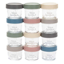 Load image into Gallery viewer, WeeSprout Glass Baby Food Storage Jars - 12 Set, 4 oz Baby Food Jars with Lids, Freezer Storage, Reusable Small Glass Baby Food Containers, Microwave & Dishwasher Friendly, for Infants & Babies