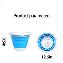 Load image into Gallery viewer, Portable Mini Foldable Washing Machine with Turbo Compact Ultrasonic Washer, Folding laundry Lazy Magic Tub USB Powered Lightweight Washer for Camping Dorms Business Trip College Rooms (Blue)
