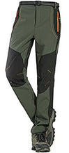 Load image into Gallery viewer, TBMPOY Men's Snow Ski Waterproof Fleece Lined Pants Outdoor Hiking Mountain Softshell with Belt 02 Thick Green XXL