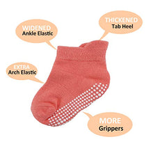 Load image into Gallery viewer, AVANTMEN Baby Socks with Grips Non Slip for Babies Girls Boys Toddlers Infants Kids Ankle Socks Anti Skid 6/12 Pack (12 Pack Girls - Assorted Solid, 1-3T)