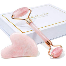 Load image into Gallery viewer, Jade Roller & Gua Sha, Face Roller, Facial Beauty Roller Skin Care Tools, BAIMEI Rose Quartz Massager for Face, Eyes, Neck, Body Muscle Relaxing and Relieve Fine Lines and Wrinkles
