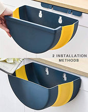Load image into Gallery viewer, Kitchen Hanging Trash Can Foldable for Wall or Cabinet, Collapsible Garbage Bin Portable for Car Home Outdoor (Blue)