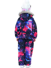 Load image into Gallery viewer, SNBOCON Kids Waterproof Colorful One Piece Coveralls Ski Suits Snowsuits Winter Jumpsuits Snowboarding (150cm,Star)