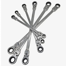 Load image into Gallery viewer, Metric 12 Sizes Extra Long Gear Ratcheting Wrench Set, 8mm-19mm, Made of Chrome Vanadium Steel, Rotatable head