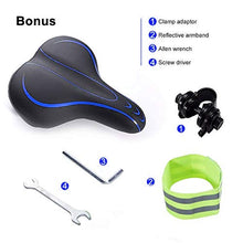 Load image into Gallery viewer, BLUEWIND Bike Seat, Most Comfortable Bicycle Seat Memory Foam Waterproof Bicycle Saddle - Dual Shock Absorbing - Best Stock Bicycle Seat Replacement for Mountain Bikes, Road Bikes (Blue)