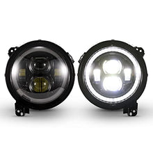 Load image into Gallery viewer, Kiwi Master 9 Inch Round LED Headlights Halo DRL for Jeep Gladiator JT 2018-2023 Jeep Wrangler JL Accessories High Low Beam Headlight with Daytime Running Lights (New Version Adjustable Screw)