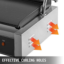 Load image into Gallery viewer, Happybuy 110V Commercial Sandwich Panini Press Grill 2X1800W Temperature Control 122°F-572°F Commercial Panini Grill Non Stick Surface for Hamburgers Steaks Bacons (Up Grooved and Down Flat Plates)