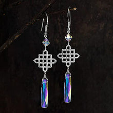 Load image into Gallery viewer, AAA+ Quality Crystal Earrings for Women Dangle, Celtic Knot Earrings for Women Sterling Silver, Silver Dangle Earrings for Women
