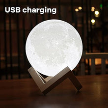 Load image into Gallery viewer, BRIGHTWORLD Moon Lamp Moon Night Light 3D Printed 7.1IN Lunar Lamp for Kids Gift for Women USB Rechargeable Touch Control Brightness Warm and Cool White