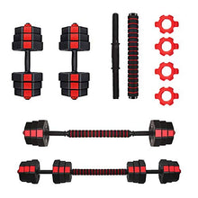 Load image into Gallery viewer, SOSUSHOE Weights Dumbbells Set Adjustable to 44Lbs, Free Weight Set for Men and Women Home Weight Set Fitness Barbell Set with Connecting Rod Gym Workout Exercise Training