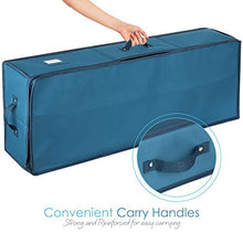 Load image into Gallery viewer, Hearth & Harbor Wrapping Paper Storage Container - Christmas Storage Bag with Interior Pockets - Gift Wrapping Organizer Storage Fits Up to 22 Rolls of 40" - Tear Proof Wrapping Paper Organizer