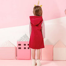 Load image into Gallery viewer, VIKITA Girls Hooded Dress Christmas Winter Long Sleeve Cotton Casual Hood Dress,LH4307 5T