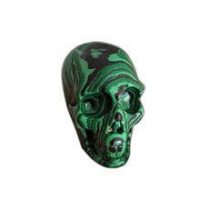 Load image into Gallery viewer, DingSheng 2" Natural Rock Quartz Crystal Skull,Hand Carved Crystal Gemstone Fine Art Sculpture, Reiki Healing Crystal Stone Statue Home Decoration (Malachite)