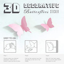Load image into Gallery viewer, 24pcs 3D Butterfly Removable Mural Stickers Wall Stickers Decal for Home and Room Decoration (Pink)