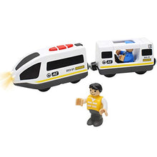 Load image into Gallery viewer, Lebze Battery Operated Action Locomotive Train (Magnetic Connection) - Powerful Engine Bullet Train Set Fits Thomas Brio Wooden Train and Tracks - Toy Train Set for Toddlers