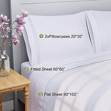 Load image into Gallery viewer, Wonwo Bed Sheet Set Queen Size Hotel Luxury Quality Sheets Brushed Microfiber 1800 Thread Count Sheets Hypoallergenic 16 inch Deep Pocket, 1 Flat Sheet, 1 Fitted Sheet, 2 Pillowcases, White