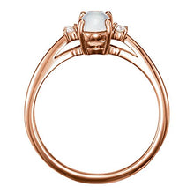 Load image into Gallery viewer, FB Jewels 14K Rose Gold Rainbow Moonstone & .06 CTW Diamond Ring Size 7