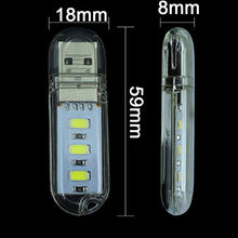 Load image into Gallery viewer, OUOU USB Reading Light Mini Portable LED Night Light USB Keychain Lights for Reading Outdoor Powered Camping Lamp-(Pack of 5)