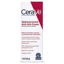 Load image into Gallery viewer, CeraVe Hydrocortisone Cream 1% | Anti-Itch Cream with Temporarily Relief from Rashes with Eczema-Prone & Dry Skin | Itch Relief Cream | Fragrance Free | 1 Ounce
