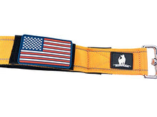 Load image into Gallery viewer, TACTICAL BUNGEE K9 DOG LEASH - 1.5" INCH WIDE DOG LEASHES FOR XL DOGS HEAVY DUTY NYLON ELASTIC STRETCH SHOCK ABSORBING MILITARY DOGS TRAINING LEASHES WITH REMOVABLE AMERICAN FLAG PATCH (ORANGE, SOLID)