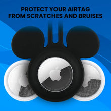 Load image into Gallery viewer, Disney Mickey Mouse Ears 4-Pack Silicone Airtag Holder Case- 4 Airtag Keychain Holder Included- Mickey Mouse Airtag Loop with 4 Designs- Keychain Accessories for Apple Airtag- Airtag Case 4 Pack
