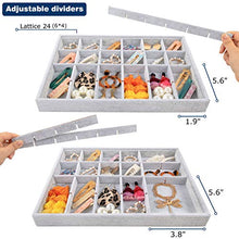 Load image into Gallery viewer, Mebbay Stackable Velvet Jewelry Trays Organizer, Jewelry Storage Display Trays for Drawer, Earring Necklace Bracelet Ring Organizer, Set of 4 (Grey)