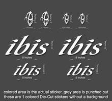 Load image into Gallery viewer, Ibis Road, Mountain, Downhill Bike sticker/decal laptop, helmet, bicycle, car (White)