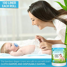 Load image into Gallery viewer, Bamboo Diaper Liners - Fragrance Free Cloth Diaper Liners - Disposable Flushable Bamboo Diaper Liners 400 Sheets for Cloth Diaper Nappy - (4 Pack) Gentle and Soft, Chlorine and Dye-Free